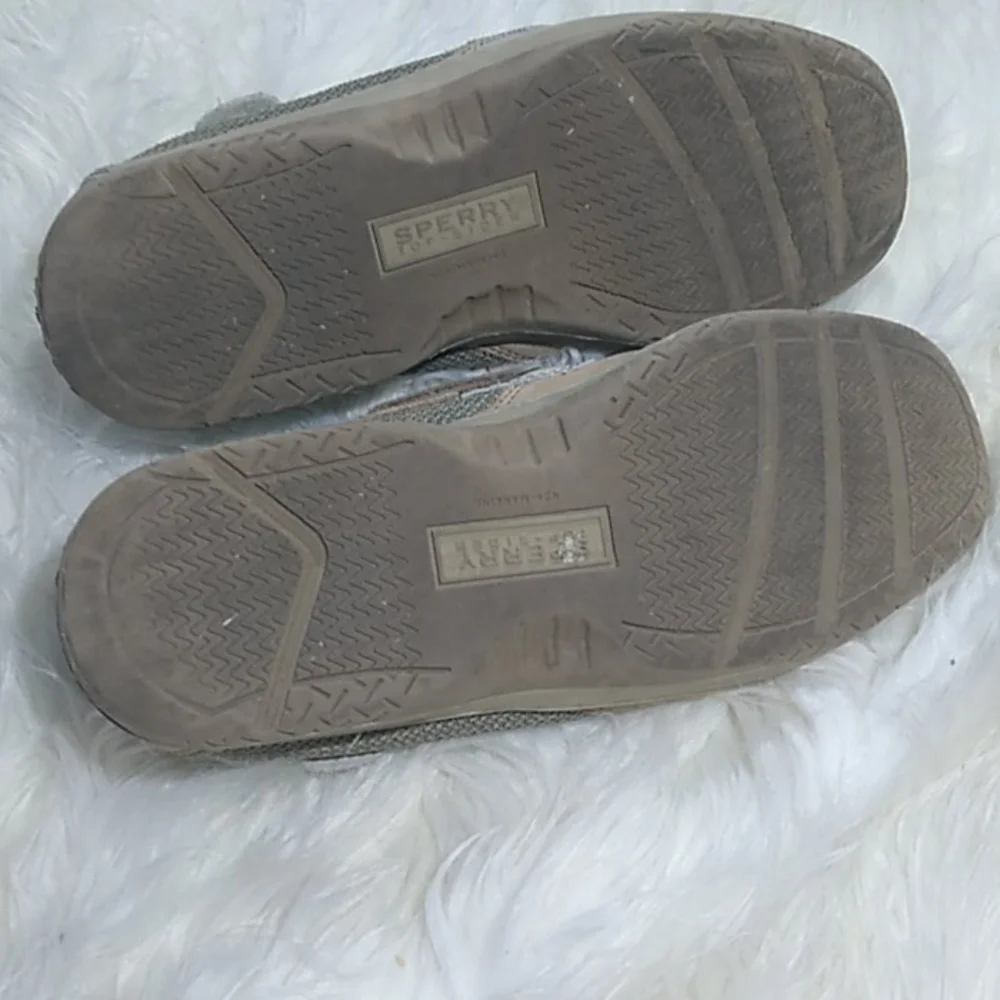Sperry Top-Sider Boat Shoes Girls Size 5M Beige Nubuck Lace-Up Casual Deck Shoes
